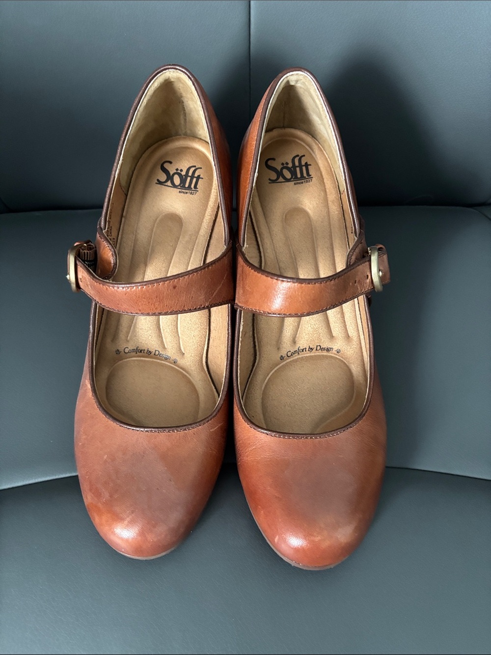 Caramel Mary Jane Pumps - Comfortable Women's Shoes